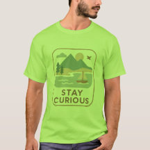 Stay Curious -ミニマル自然インスパイアTシャツDes