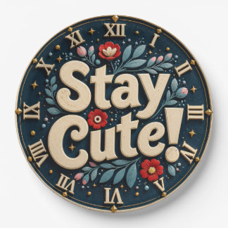 Stay Cute Cottagecore Botanical Home Decor ペーパープレート