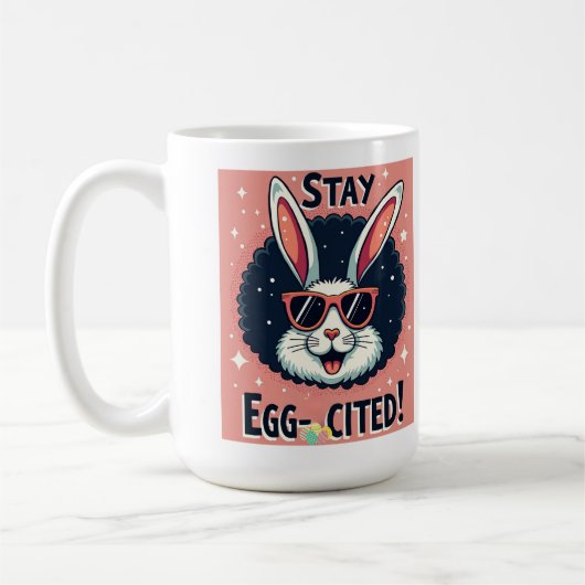 Stay Egg-exited!:レトロイースターバニービベス コーヒーマグカップ (左)