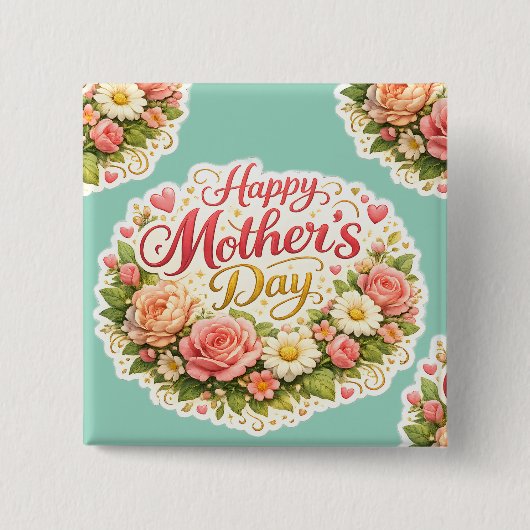 Stay floral wreath 缶バッジ (正面)