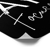Stay Focused Black & White やる気を起こさせる引用文位置 ポスター (角)