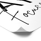 Stay Focused Black & White やる気を起こさせる引用文 ポスター (角)