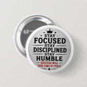 Stay Focused Stay Disciplined Stay Humble モチベ 缶バッジ (正面&裏面)