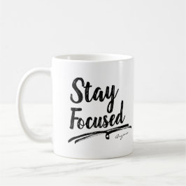 STAY FOCUSED Work Officeタイポグラフィ パーソナライズされた コーヒーマグカップ