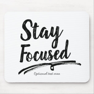 STAY FOCUSED Work Officeタイポグラフィ パーソナライズされた マウスパッド