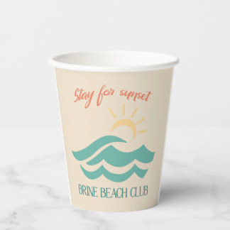 Stay for Sunset Brine Beach Club Cups 紙コップ
