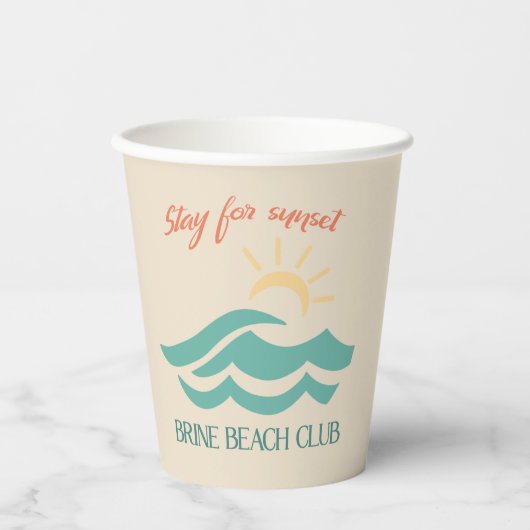 Stay for Sunset Brine Beach Club Cups 紙コップ (正面)