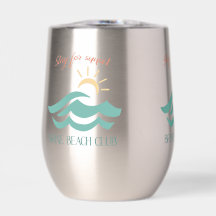 Stay for Sunset Brine Beach Club Stainless Cup