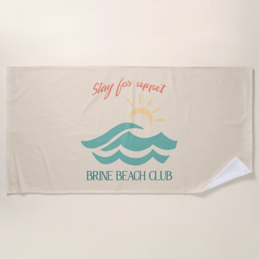 Stay For Sunset Brine Beach Club Towel ビーチタオル (正面)