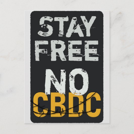 Stay Free - No CBDC ポストカード (正面)