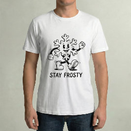 Stay Frosty Retro Snowflake Rubber Hose Cartoon Tシャツ