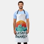 Stay Gnarly Cute Narwhal Narwhals Lover エプロン (着用した状態)