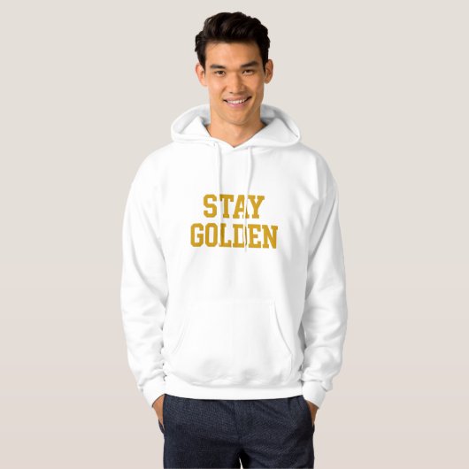 Stay Golden – Bold Typography Inspirational Quote  パーカ (正面フル)
