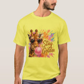 Stay Golden Giraffe | かわいいサファリ動物 Tシャツ (正面)
