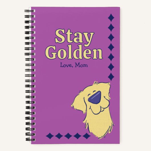 "Stay Golden" Golden Retriever Personalized Custom ノートブック (正面)