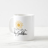 Stay Golden Mug – 陽性と共に一日をスタート コーヒーマグカップ (正面左)