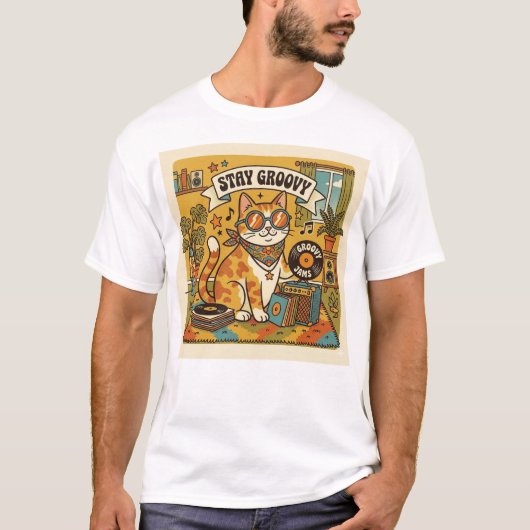 STAY GROOVY | 動物好き | ボヘミア Tシャツ (正面)