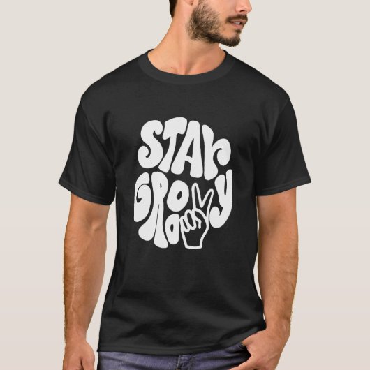 Stay Groovy 70s成長Stay Groovy Tシャツ (正面)