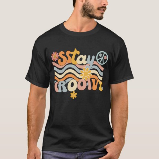 Stay Groovy 70s Aesthetic Hippie Shirt Tシャツ (正面)