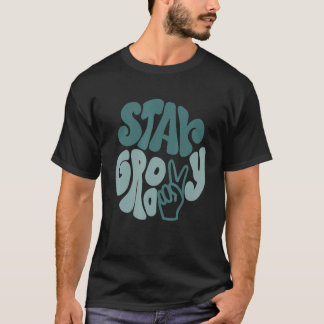 Stay Groovy Peace Sign Love Retro 60S 70S 80S Grew Tシャツ