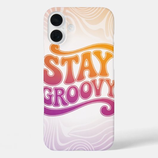 Stay Groovy Pink Purple Retro Phone Case Case-Mate iPhoneケース (裏面)