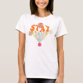 Stay Groovy Retro Hippie  Tシャツ (正面)