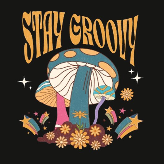 Stay Groovy Retro Mushroom Aesthetic | 70s retro Tシャツ