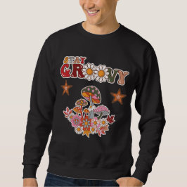 Stay Groovy Retro Mushroom & Daisy Flower Vintage  スウェットシャツ