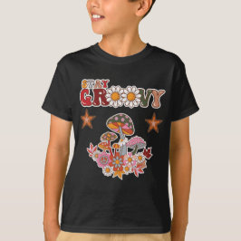 Stay Groovy Retro Mushroom & Daisy Flower Vintage  Tシャツ