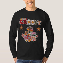Stay Groovy Retro Mushroom & Daisy Flower Vintage  Tシャツ