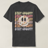 Stay GroovyRetro Happy Face Piece Hippie Boho Rain Tシャツ (デザイン正面)