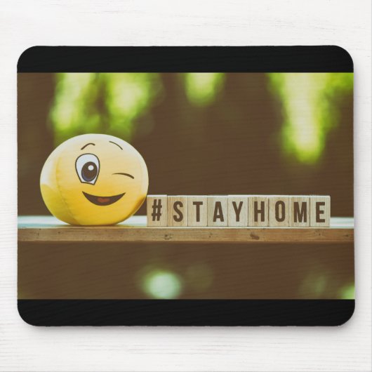 "Stay Home"コロナウイルス マウスパッド (正面)