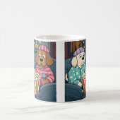 Stay Home and Order Pupcorn Cartoon dogs コーヒーマグカップ (中央)