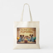 Stay Home and Order Pupcorn Cartoon dogs トートバッグ (裏面)