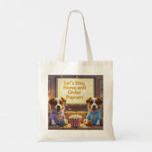 Stay Home and Order Pupcorn Cartoon dogs トートバッグ (裏面)