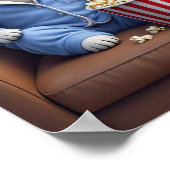 Stay Home and Order Pupcorn Cartoon dogs ポスター (角)