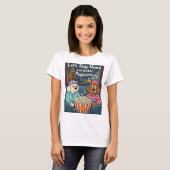 Stay Home and Order Pupcorn Cartoon dogs Tシャツ (正面フル)