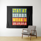 Stay Home Engineersおよびコーディング衣服用ギークマスク タペストリー (インサイチュ(横))