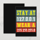Stay Home Engineersおよびコーディング衣服用ギークマスク 出欠カード (正面/裏面)
