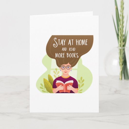 Stay Home Read More Books Book Lover カード (正面)