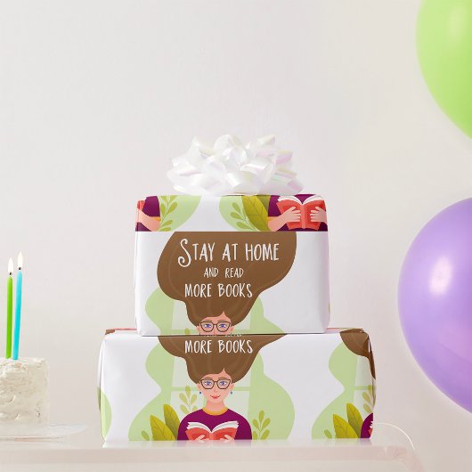 Stay Home Read More Books Book Lover ラッピングペーパー