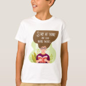 Stay Home Read More Books Book Lover Tシャツ (正面)