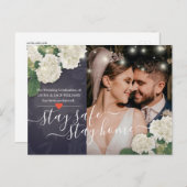 Stay Home & Stay Safeの結婚延期写真 案内ポストカード (正面/裏面)