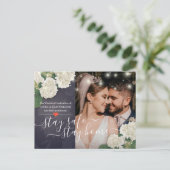 Stay Home & Stay Safeの結婚延期写真 案内ポストカード (スタンド正面)