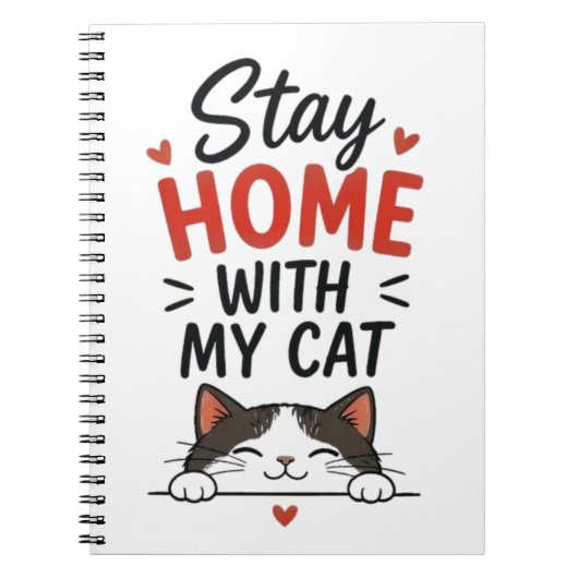 Stay Home With My Cat Cozy Introvert Cat Lover  ノートブック (正面)