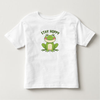  Stay Hoppy – Cute Smiling Frog Illustration トドラーTシャツ