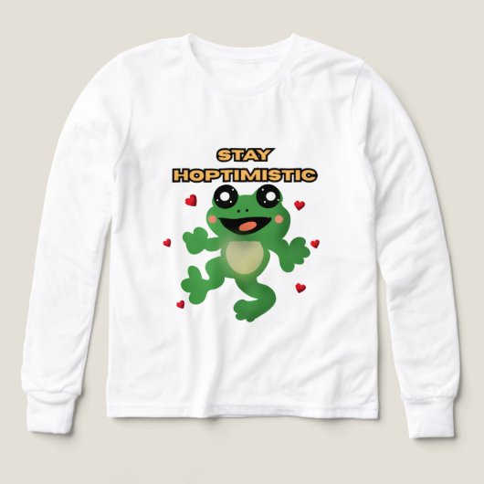 Stay Hoptimistic Cute Frog Pun Funny Frog Lover Gi (デザイン正面)