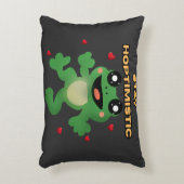 Stay Hoptimistic Cute Frog Pun Funny Frog Lover Gi アクセントクッション (正面(垂直))