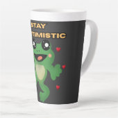 Stay Hoptimistic Cute Frog Pun Funny Frog Lover Gi カフェラテマグ (右アングル)