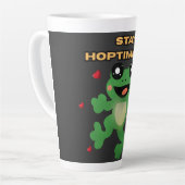 Stay Hoptimistic Cute Frog Pun Funny Frog Lover Gi カフェラテマグ (左アングル)